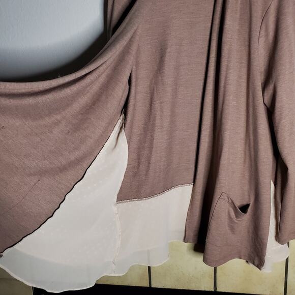 LOGO Lounge stretchy knit Cardigan Swiss Dot layered cardigan Large - Picture 5 of 8